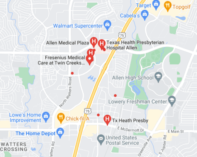 Seguros médicos en Allen Hospitales