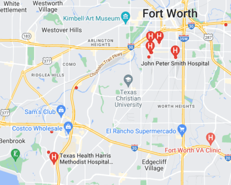 Seguros médicos en Fort Worth Hospitales