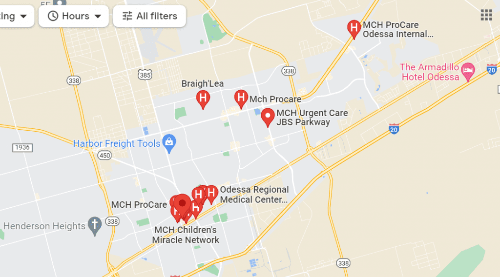 Seguros médicos en Odessa hospitales