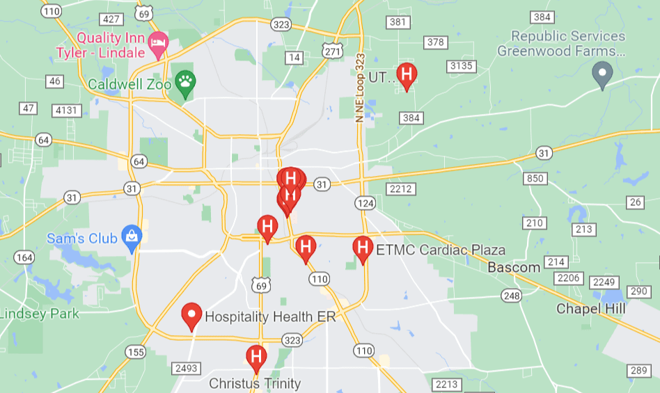 Seguros médicos en Tyler Hospitales