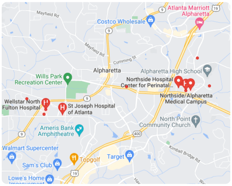 hospitales asociados a seguros medicos en Alpharetta