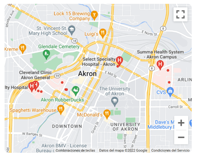 Hospitales asociados a los seguros médicos en Akron