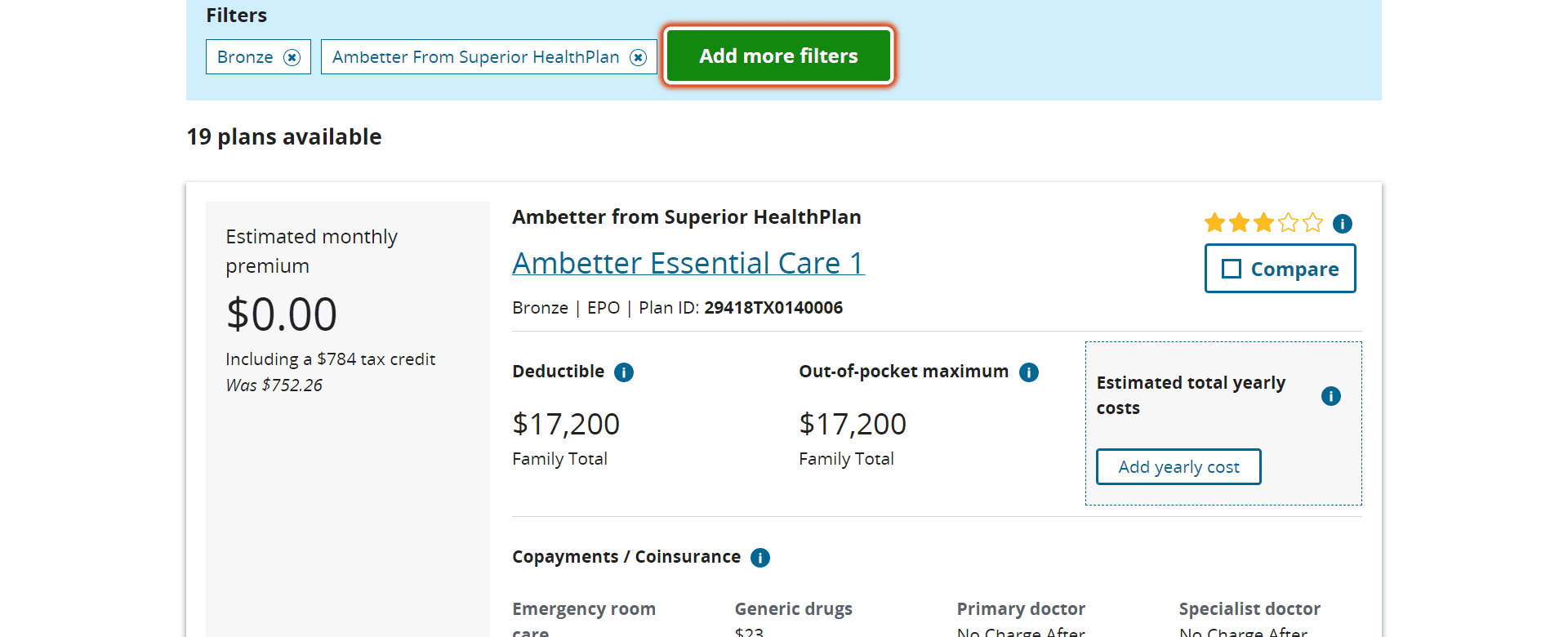 seguros médicos en El Paso Ambetter